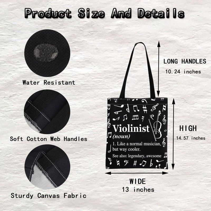 MNIGIU MINIGIU Violinist Gift Violinist Appreciation Gift Violin Lover Gift Violinist Tote Bag for Violin Player - Image 5